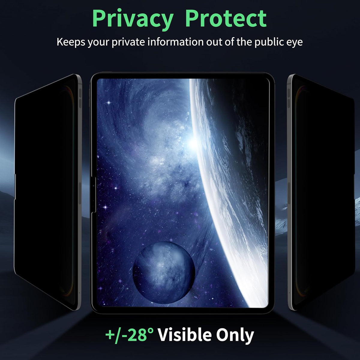 Nano Privacy Screen Protector Compatible with iPad Air 13 In ,Removable iPad Air 13 Inch M2 / M3 (6/7th Gen ,2024/2025) Screen Protector, Anti-Glare Blue Light Film, Bubble Free Anti-Scratch Privacy Filter