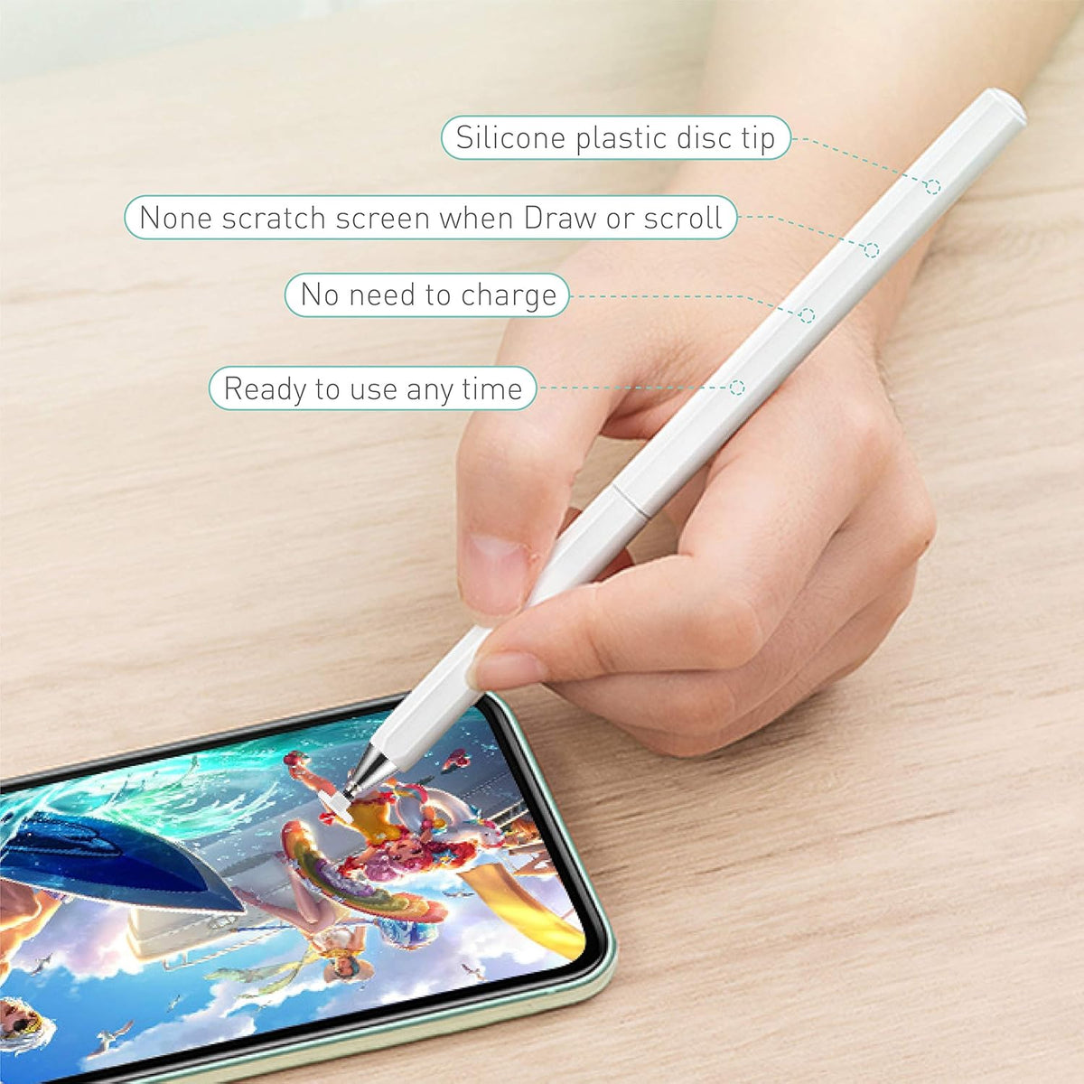 Universal High Sensitive Capacitive Disc Tip Stylus Pen for iPhone, iPad, Samsung, Galaxy, Tablet, Kindle