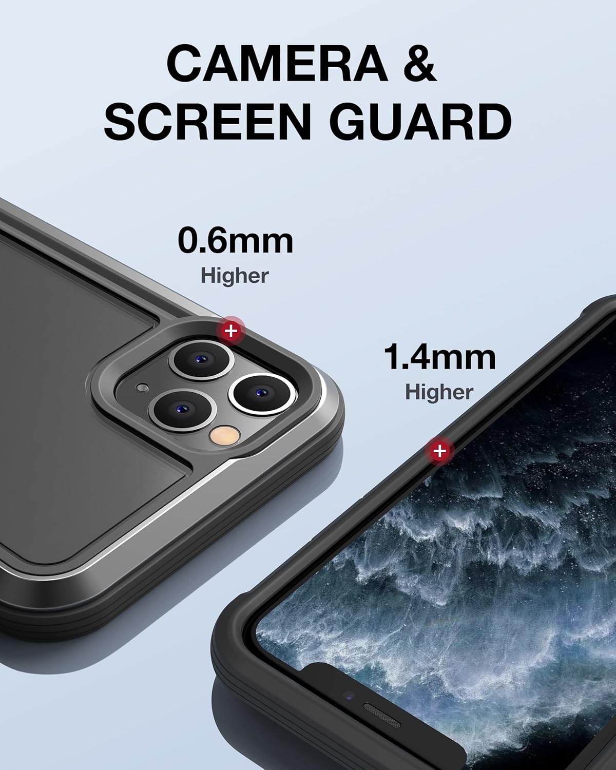 Raptic Shield for iPhone 11 Pro - Shockproof Clear Case, Military 10ft Drop Tested, Durable Aluminum Frame,