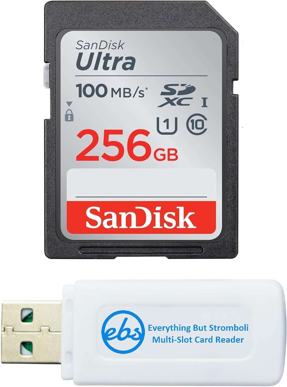 SanDisk 256GB SD Ultra Memory Card for Canon Powershot Cameras, Works with SX720 HS, SX730 HS, Bundle with Card Reader