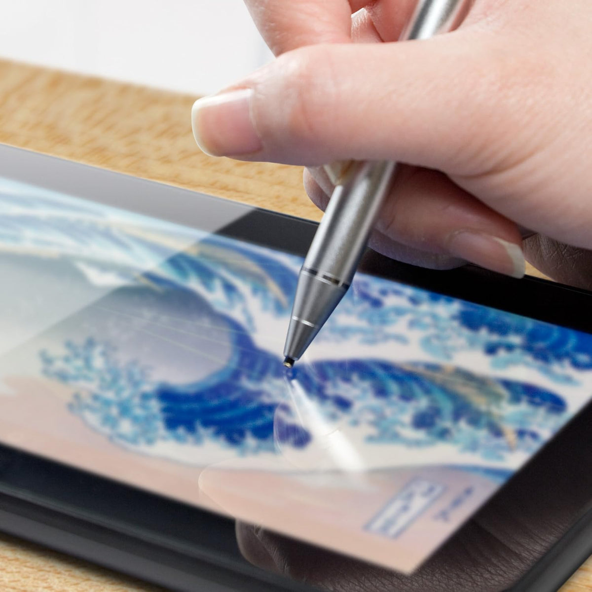 BoxWave Stylus Pen Compatible with Acer T272HL (27") - AccuPoint Active Stylus with Ultra Fine Tip - Metallic Silver
