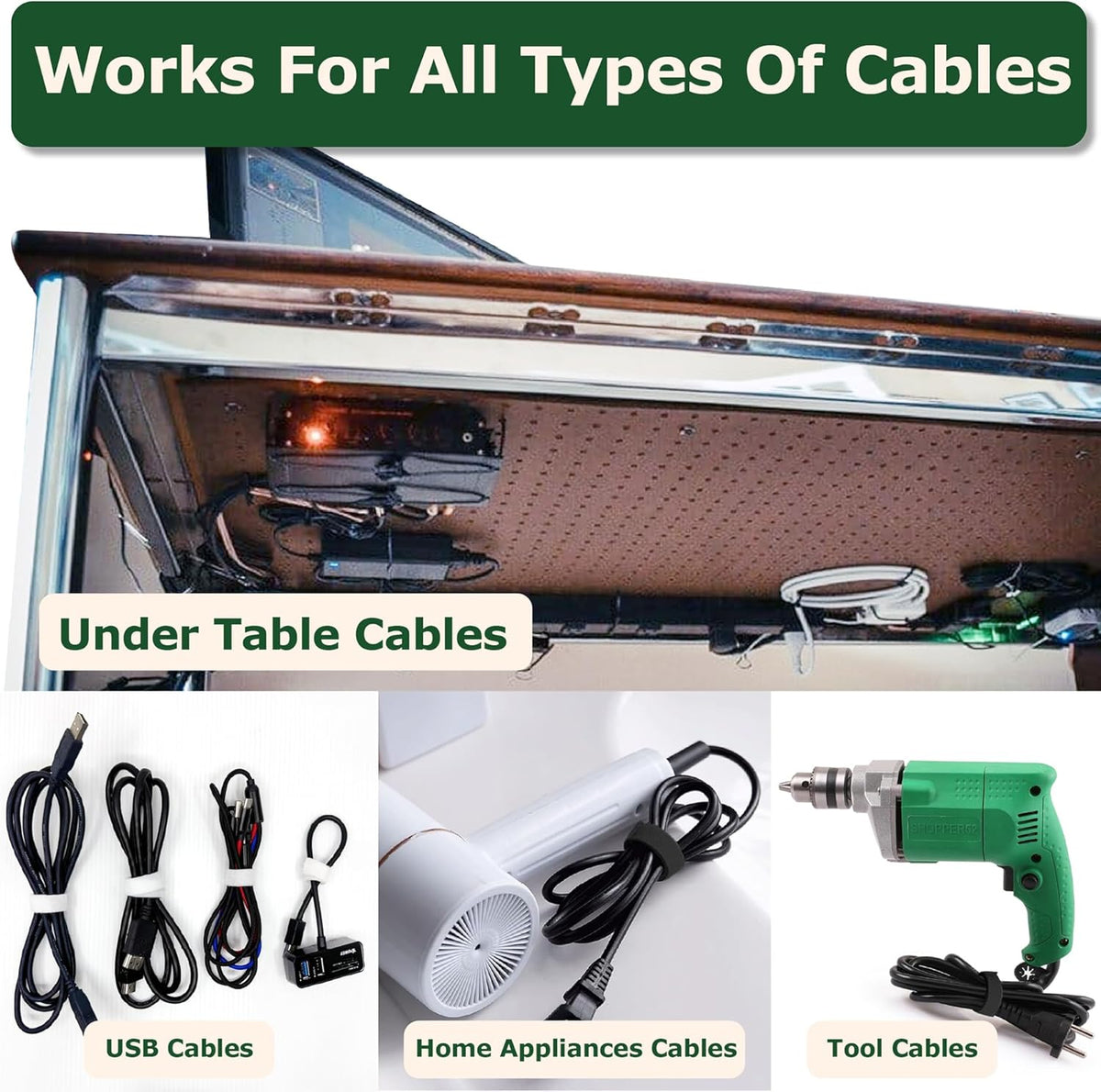 ECOHomes 3/4 Inch x 75 FT Cable Ties Wrap, Double Sided Hook and Loop Straps for Cable & Cord Management
