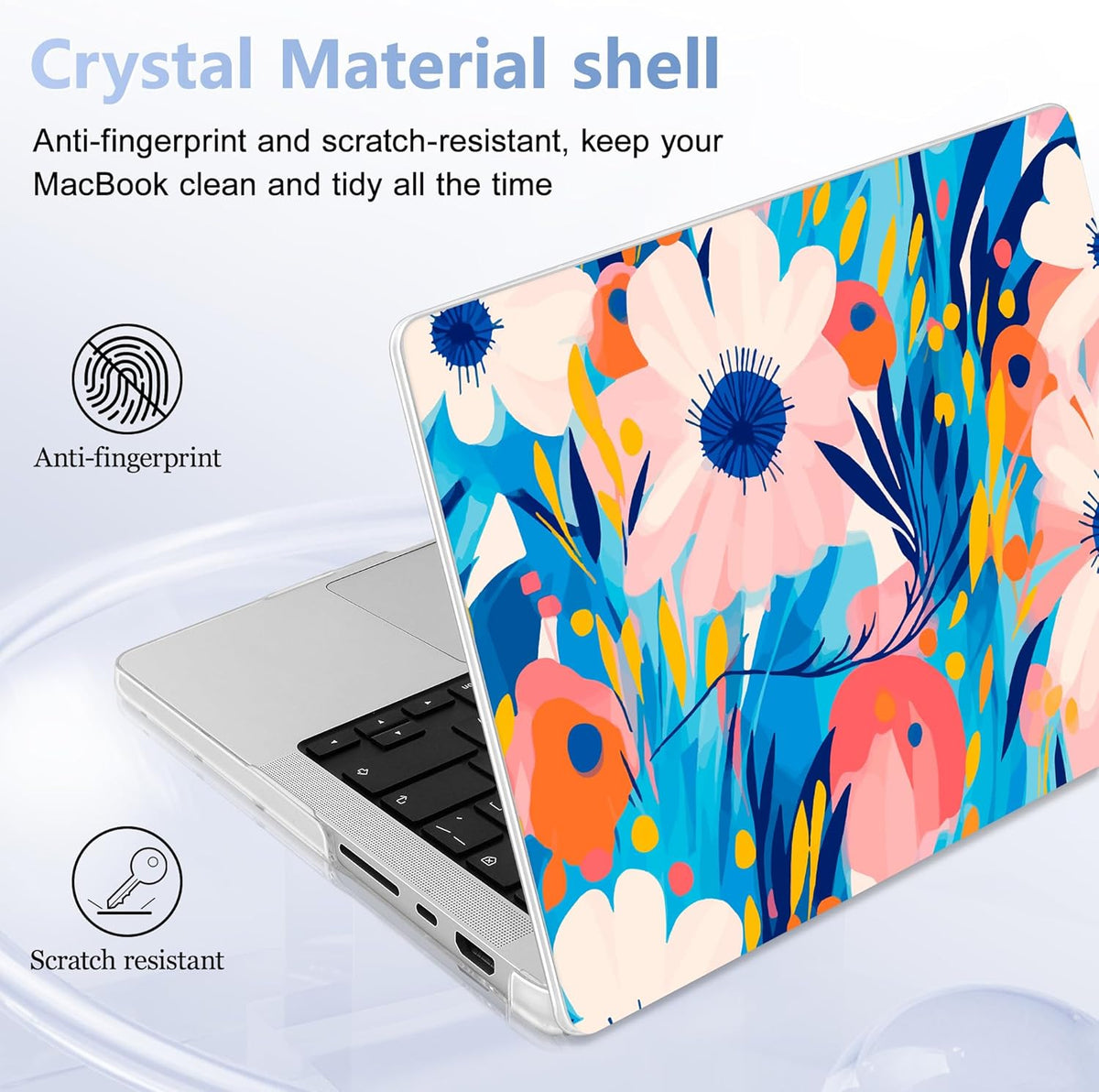 for MacBook Pro 16 inch Case 2021 2022 2023 2024 Release A3186 A3403 M4 A2991 M3 A2780 M2 A2485 M1 Pro/Max, Hard Shell Case with Screen Protector & Keyboard Cover, Ornament