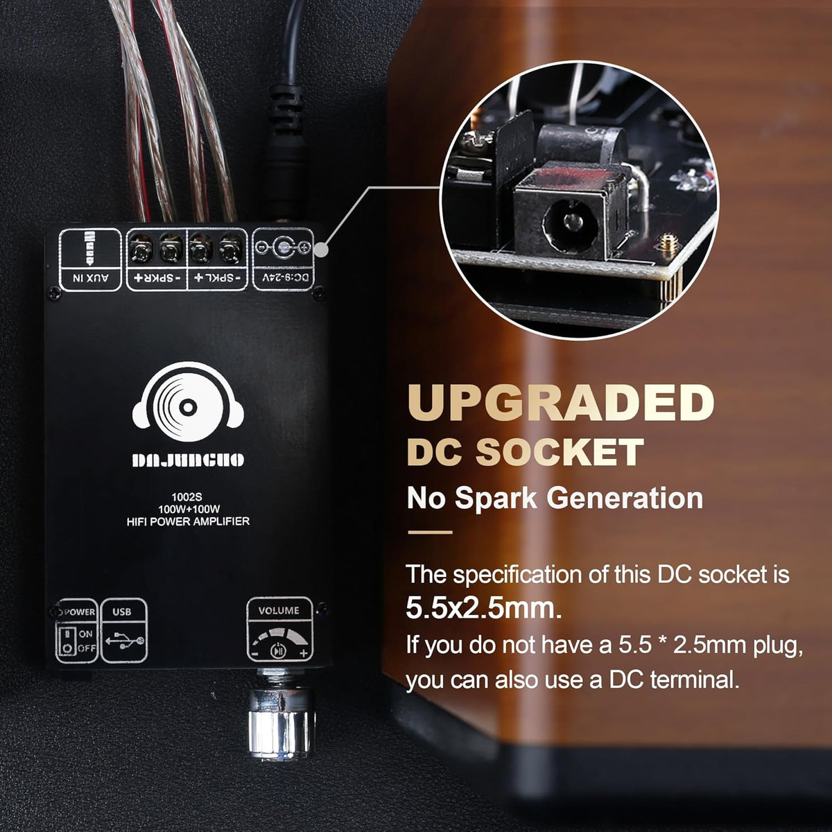 1002S 2.0 Bluetooth Amplifier Board, Dual TPA3116D2 Chips, 100W+100W Power Output
