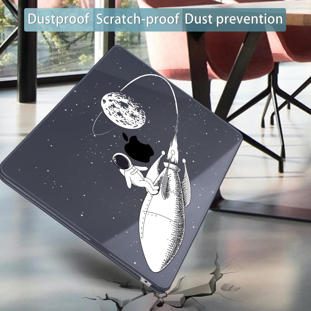 Mektron for 2025 M4 MacBook Air 13.6 Inch A3240 Case Fits 2023 A2681 M2 2024 A3113 M3 Chip with Liquid Retina Display Touch ID, Printed Plastic Hard Shell Cover for MacBook Air 13.6", Astronaut