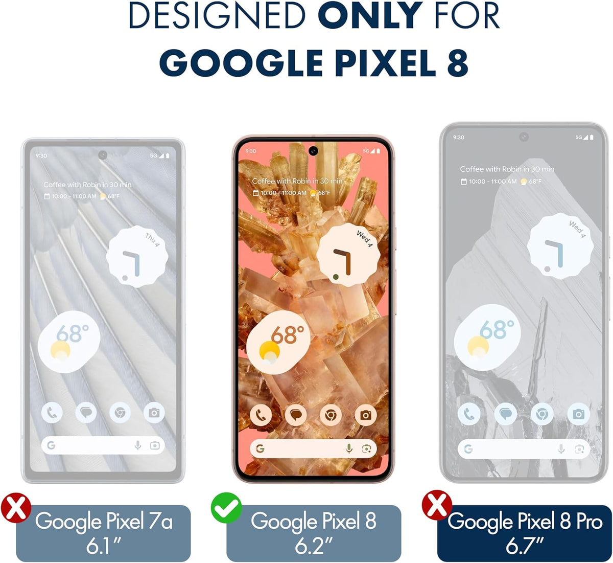 ArmorSuit (2 Pack) for Google Pixel 8 Paper Feel Texture Screen Protector, Case Friendly MilitaryShield