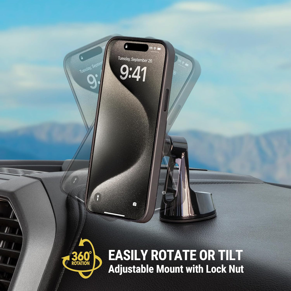 Scosche MPMSWDV Magnetic Phone Holder for Car, iPhone MagSafe Car Mount for Dashboard/Windshield/Vent