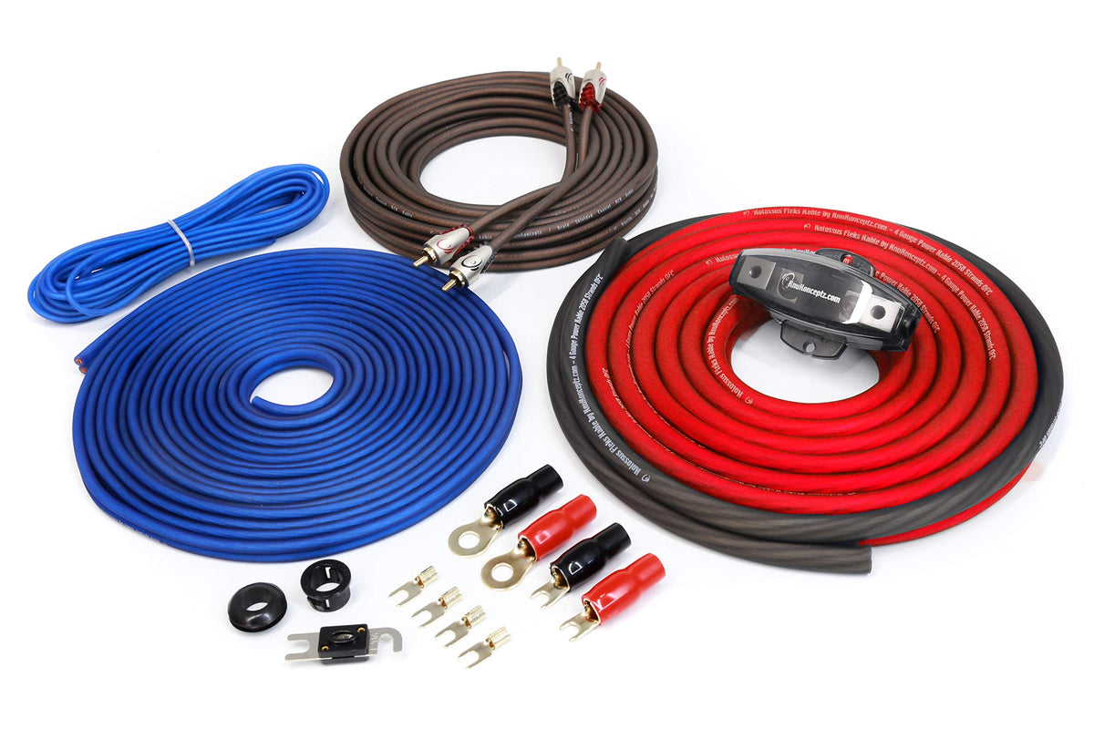 Knukonceptz Kolossus 4 Gauge Ofc Amplifier Installation Kit - Red