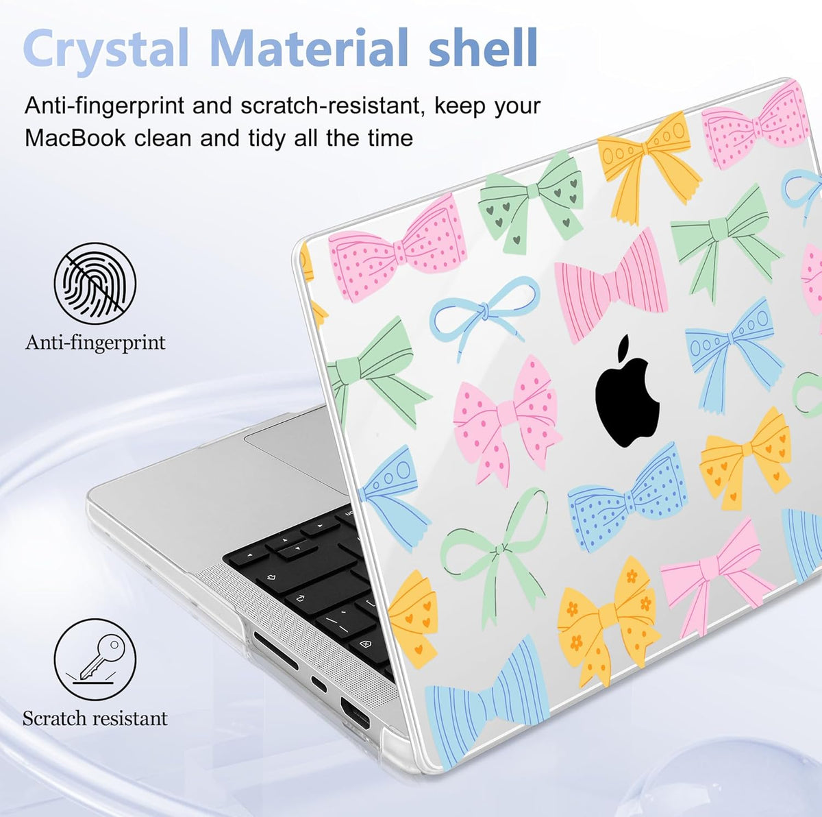 for MacBook Pro 16 inch Case 2021 2022 2023 2024 Release A3186 A3403 M4 A2991 M3 A2780 M2 A2485 M1 Pro/Max, Hard Shell Case with Screen Protector & Keyboard Cover, Colorful Bow