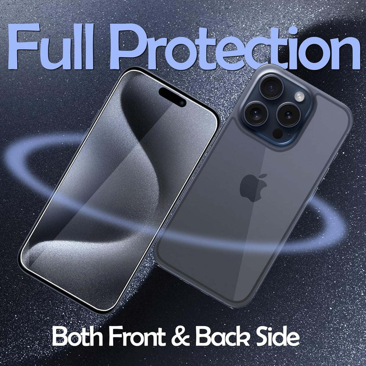 iPhone 15 Pro Front and Back Screen Protector [2-Pack], Tempered Glass for 15 Pro [New Version] (6.1 inch)