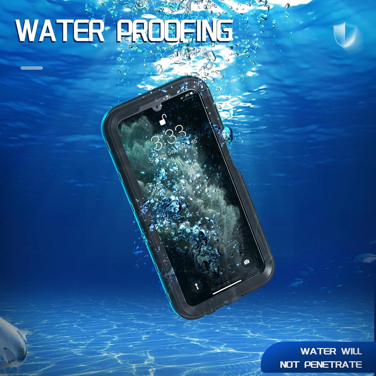 Samsung Galaxy A15 5G Phone Case, Waterproof IP68 Certified Dustproof Shockproof with Built-in Screen Protector, Blue
