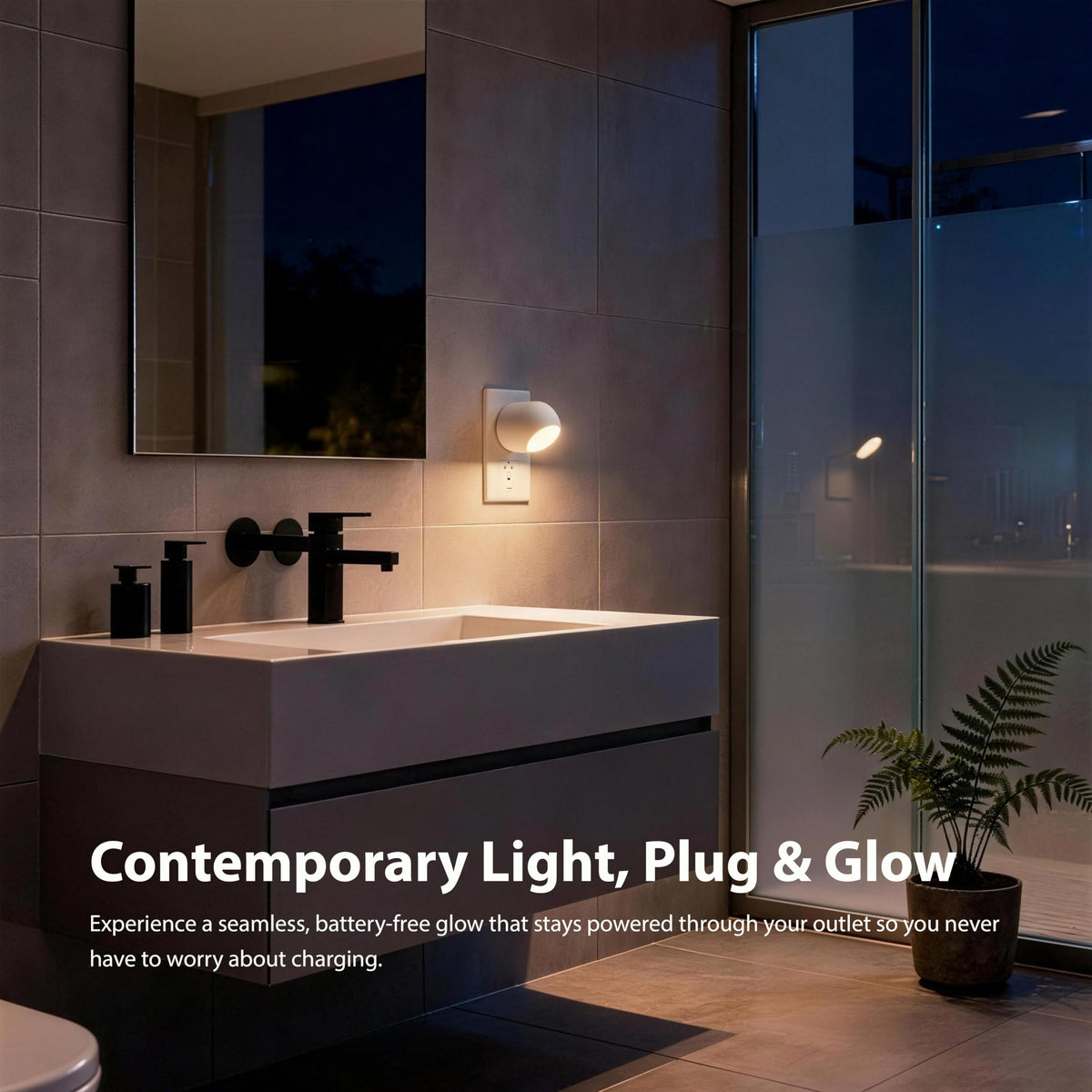 Mini LED Night Light Plug-in Smart Sensor Directional Lamp with 360° Rotating Head Auto Dusk to Dawn Lighting Energy Saving Pet Friendly Wall Light