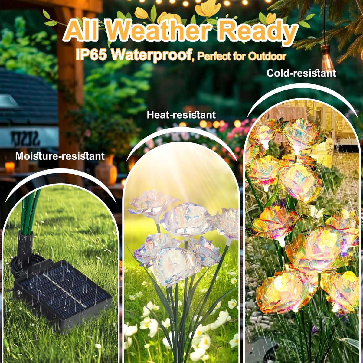 [24 Bigger Roses] Solar Garden Lights Outdoor, Birthday Gifts for Mom Women Preserved Flowers Solar Light, IP65 Waterproof Garden Decoration