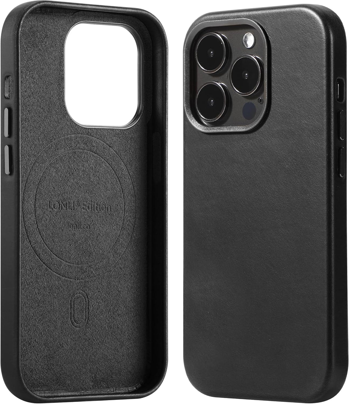 LONLI Edition iPhone 15 Pro Max Case - Premium European Genuine Leather, Develops Patina Over Time, Compatible with