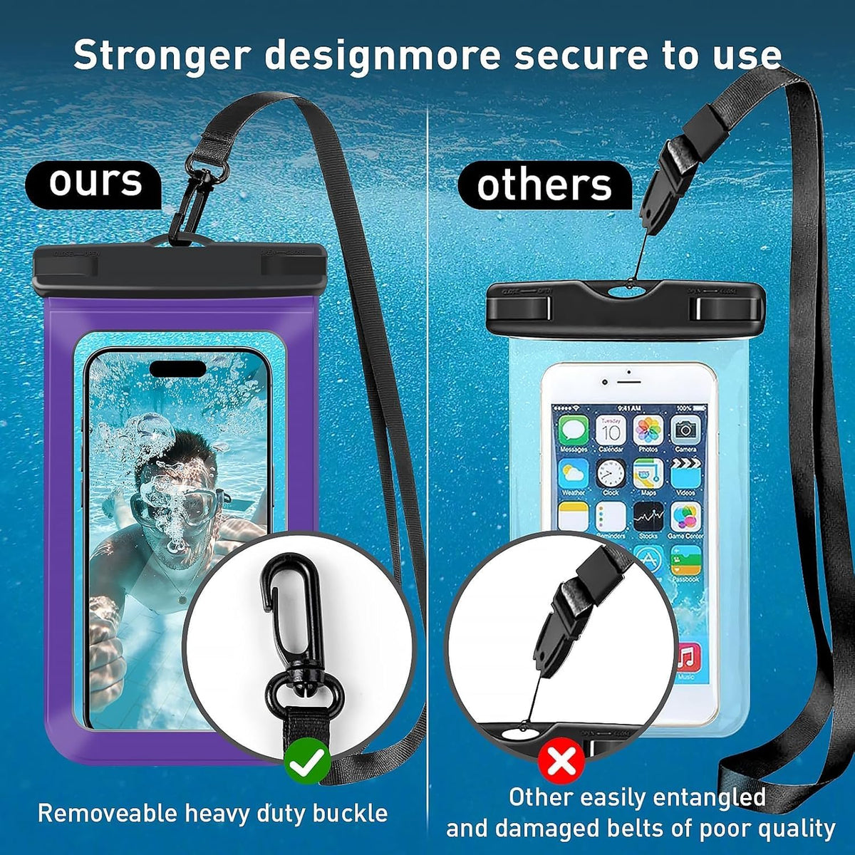 Woyinge Universal Waterproof Case, Cellphone Dry Bag up to 8.3", Beach Cruise Ship Essentials for iPhone, 1 Pack -