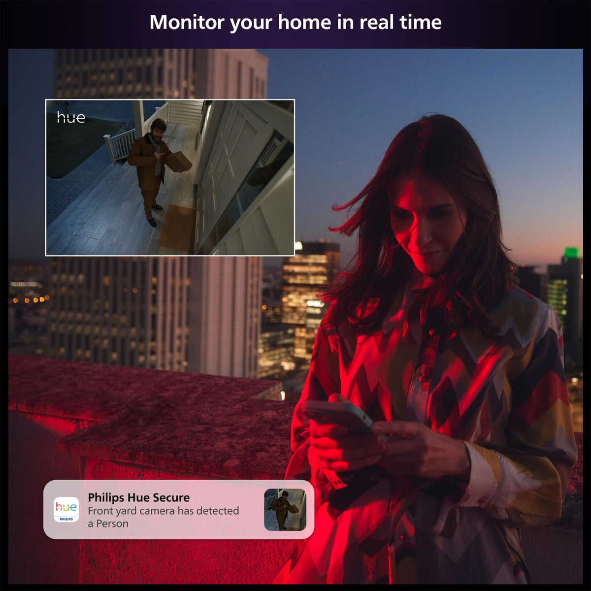 Philips Hue Secure Desktop Camera, 1080P Video Resolution, Notifications, Two-Way Audio, Seamless Integration, Compact Desktop Stand, Black, Free