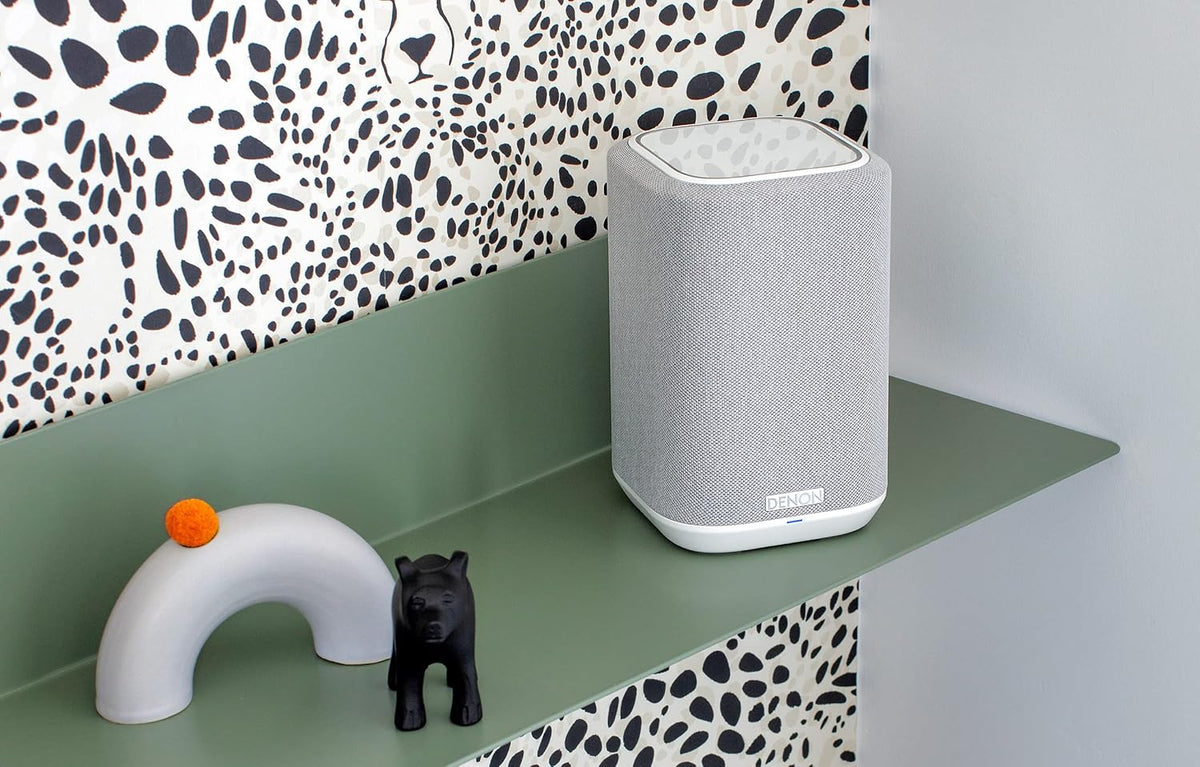 Denon Home 150 Wireless Smart Speaker – Compact Design, Wi-Fi & Bluetooth, HEOS Built-in, Alexa Built-in, Siri & AirPlay 2, Spotify Connect, Multi-Room Support, White
