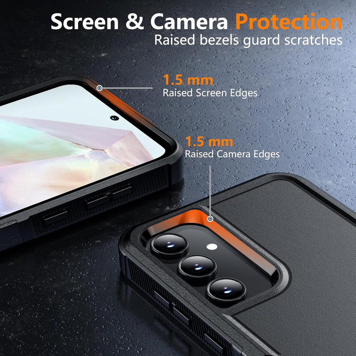SPIDERCASE Heavy Duty Shockproof Case for Samsung Galaxy A35 5G, Black, 12 FT Military Grade Drop Protection
