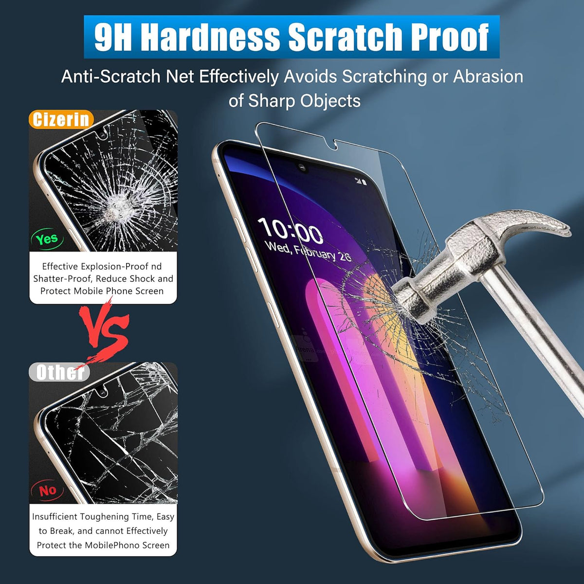 [2+2 Pack] Tempered Glass Screen Protector for LG V60 ThinQ, Anti-fingerprint and Shatter Proof, Not for Dual Screen