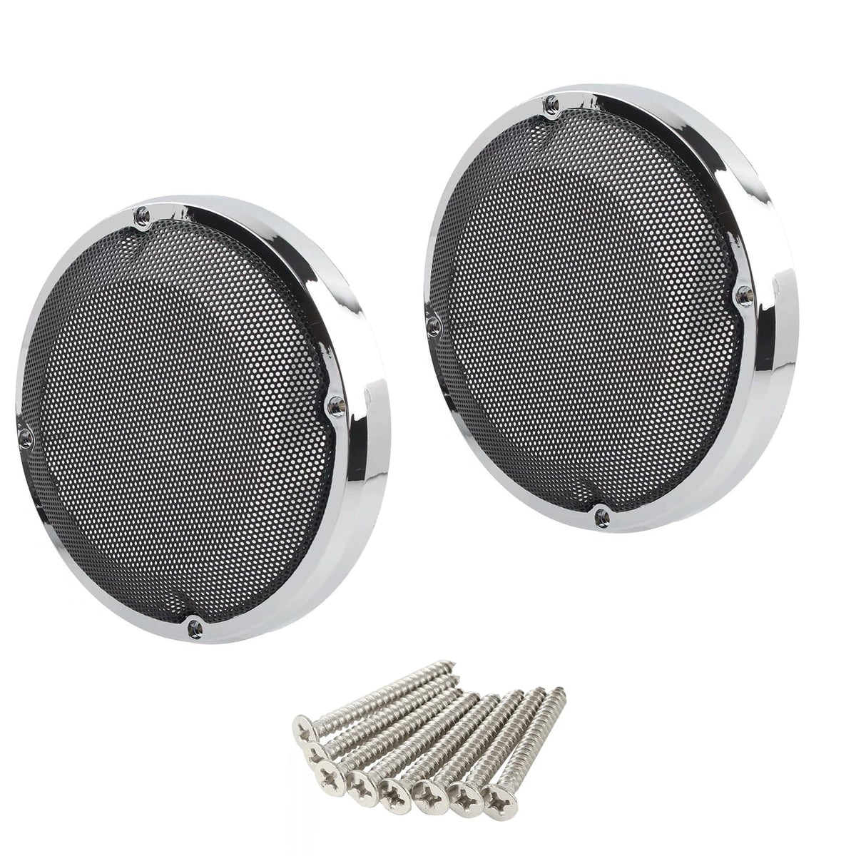 KZMPMT 1 Pair 6.5" Saddlebag Lid Lower Leg Vented Fairing Speaker Grill Cover Compatible with 2014-2023 Harley Touring Road King Road Glide Electra