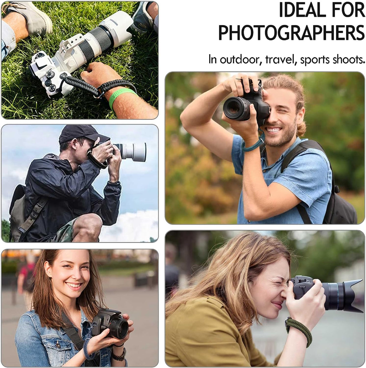 16-Inch AQAREA Quick Release Camera Wrist Strap - Hand Strap for DSLR & Mirrorless Cameras (Blue)