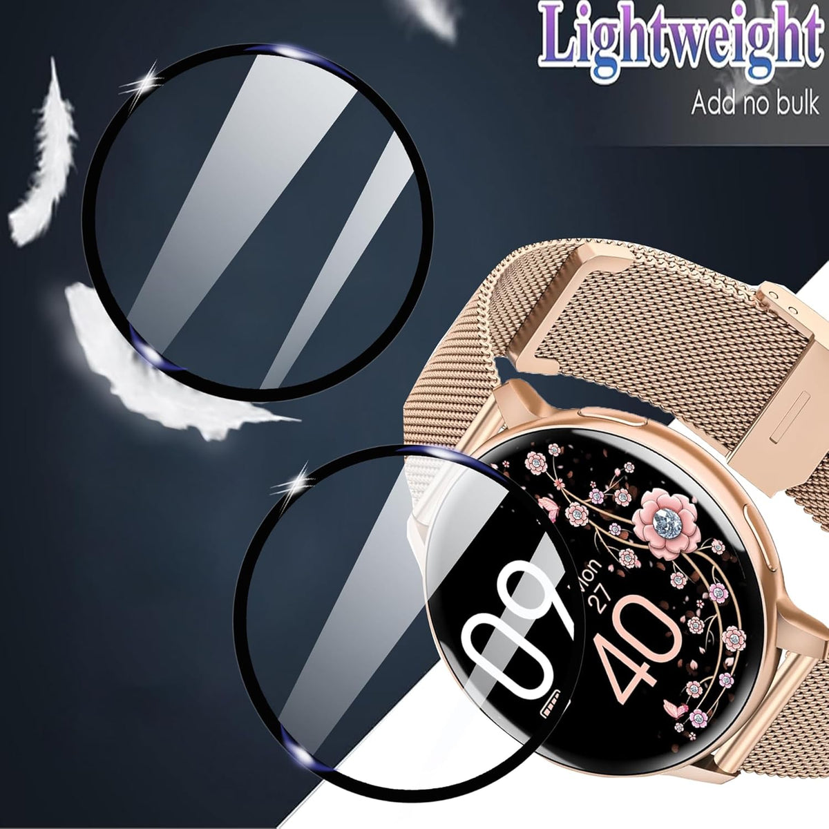 Compatible for DEKELIFE Smart Watches Screen Protector, [3 Pack] 3D Full Coverage PET Soft Film for 1.39'' Smart Watches