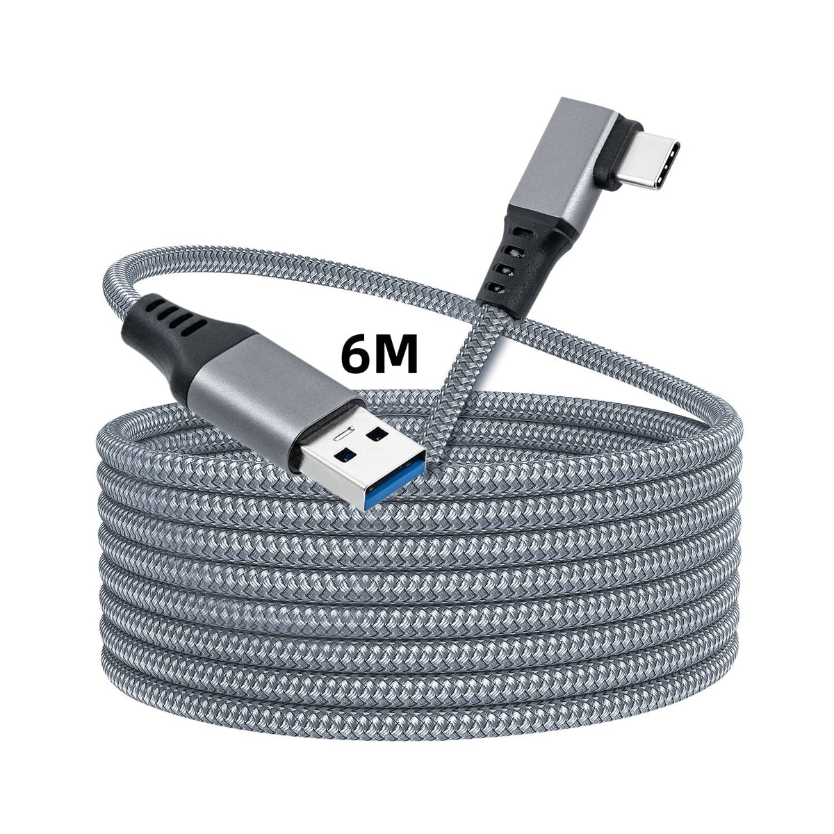 Mcbazel 20Ft (6M) USB 3.0 to Type-C Link Cable for Quest 3/2, PC, VR, NS Switch - 3A Fast Charging & 5Gbps Data