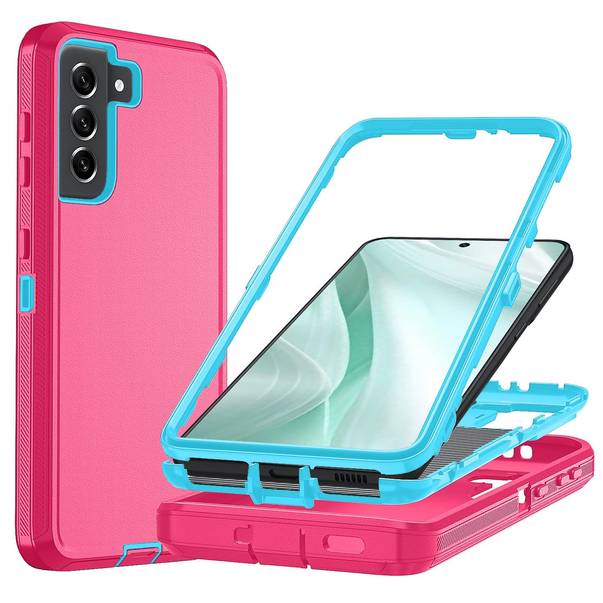 Ylzhe For Galaxy S21 Plus Case,[No Screen Protector] Heavy Duty Galaxy S21 Plus Phone Case,3 In 1 Shockproof Tpu Hard Pc Bumper