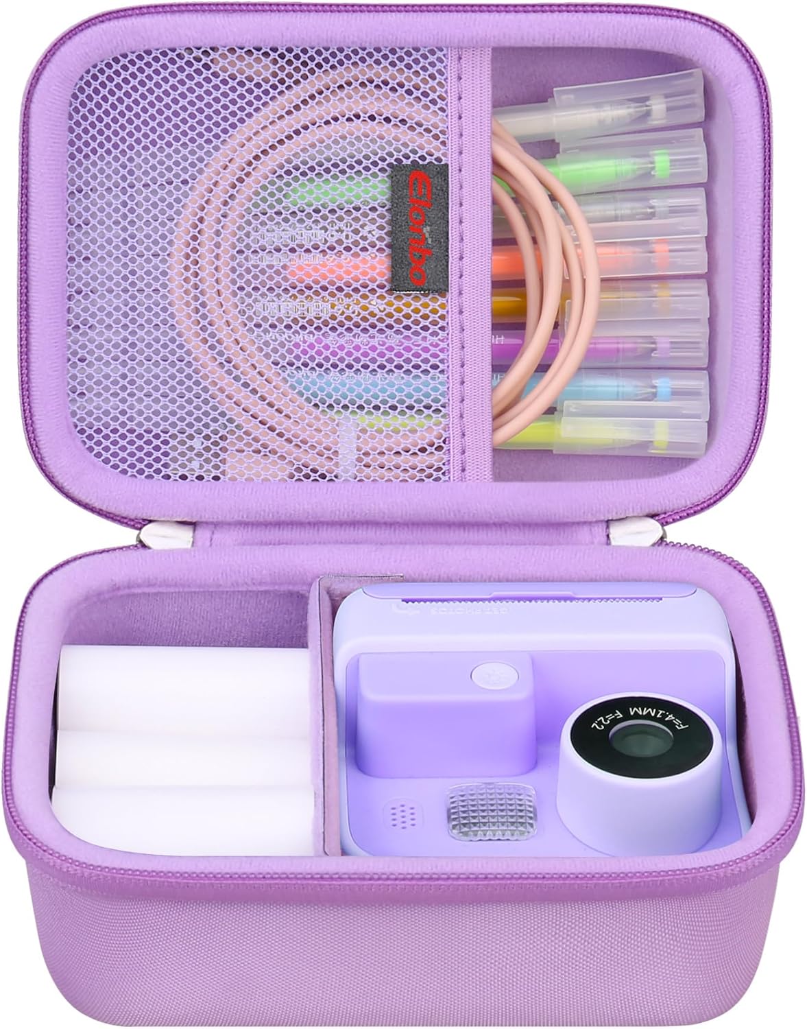 Elonbo Carrying Case for Anchioo/Dylanto Kids Instant Print Camera, 1080P Instant Cameras Travel Bag with Mesh Pocket