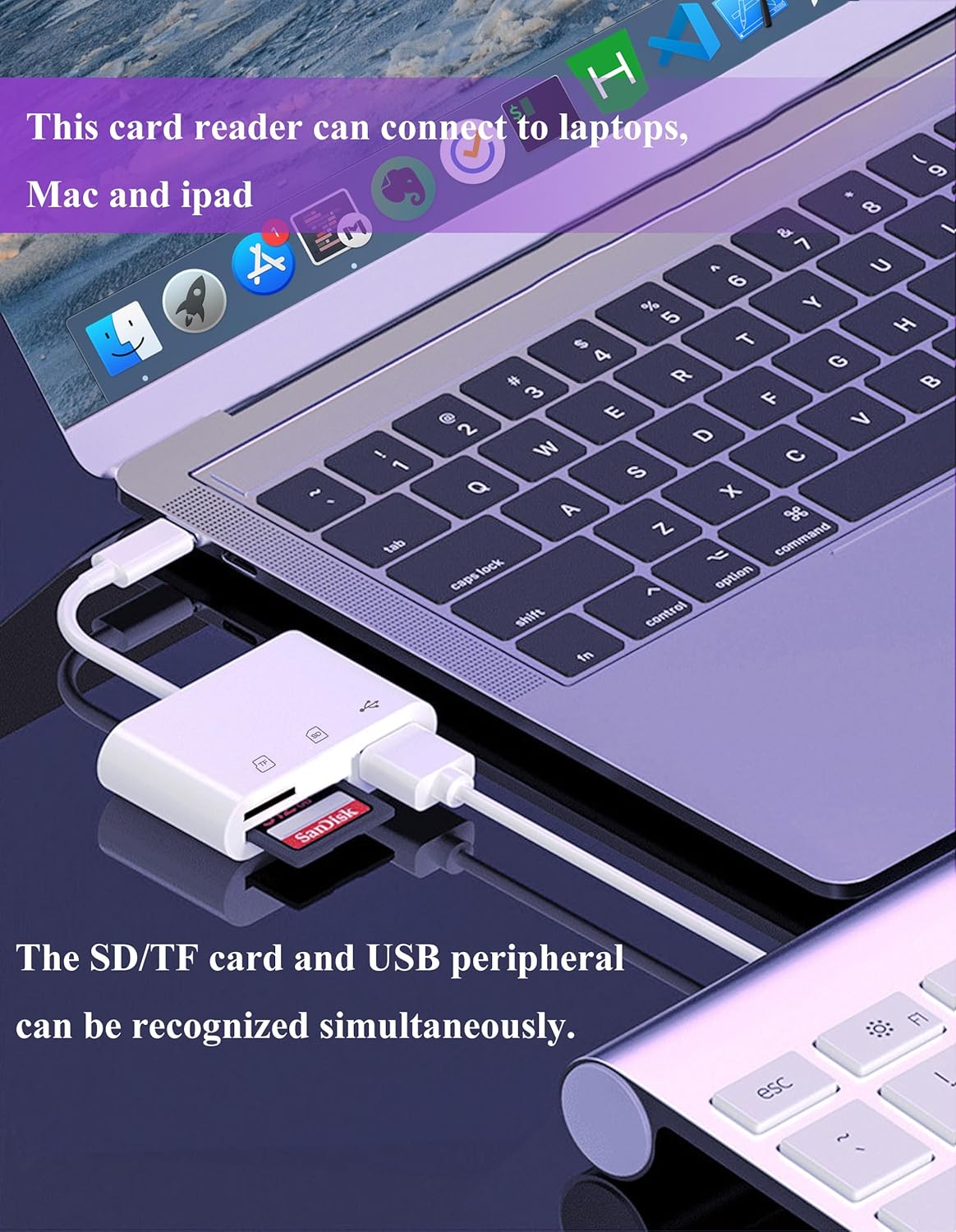 SD Card Reader USB C, SD Card Reader for Android, Memory Card Reader for iPhone 15/Laptop
