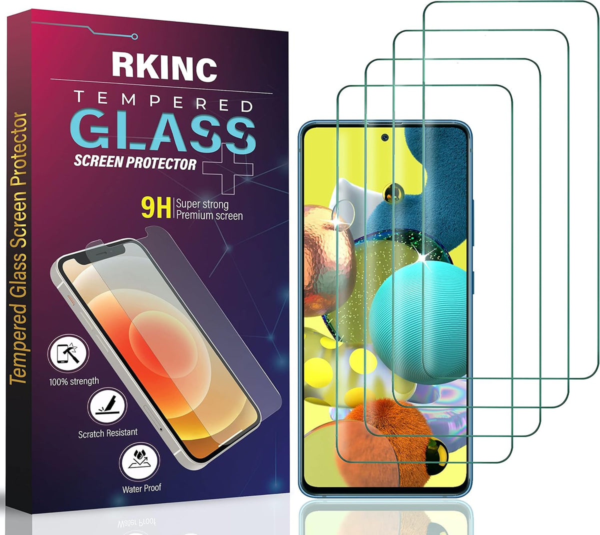 Samsung Galaxy A71 4G/5G/5G UW/A81/Note 10 Lite Screen Protector [4-Pack] - 0.33mm Tempered Glass, Anti-Scratch,