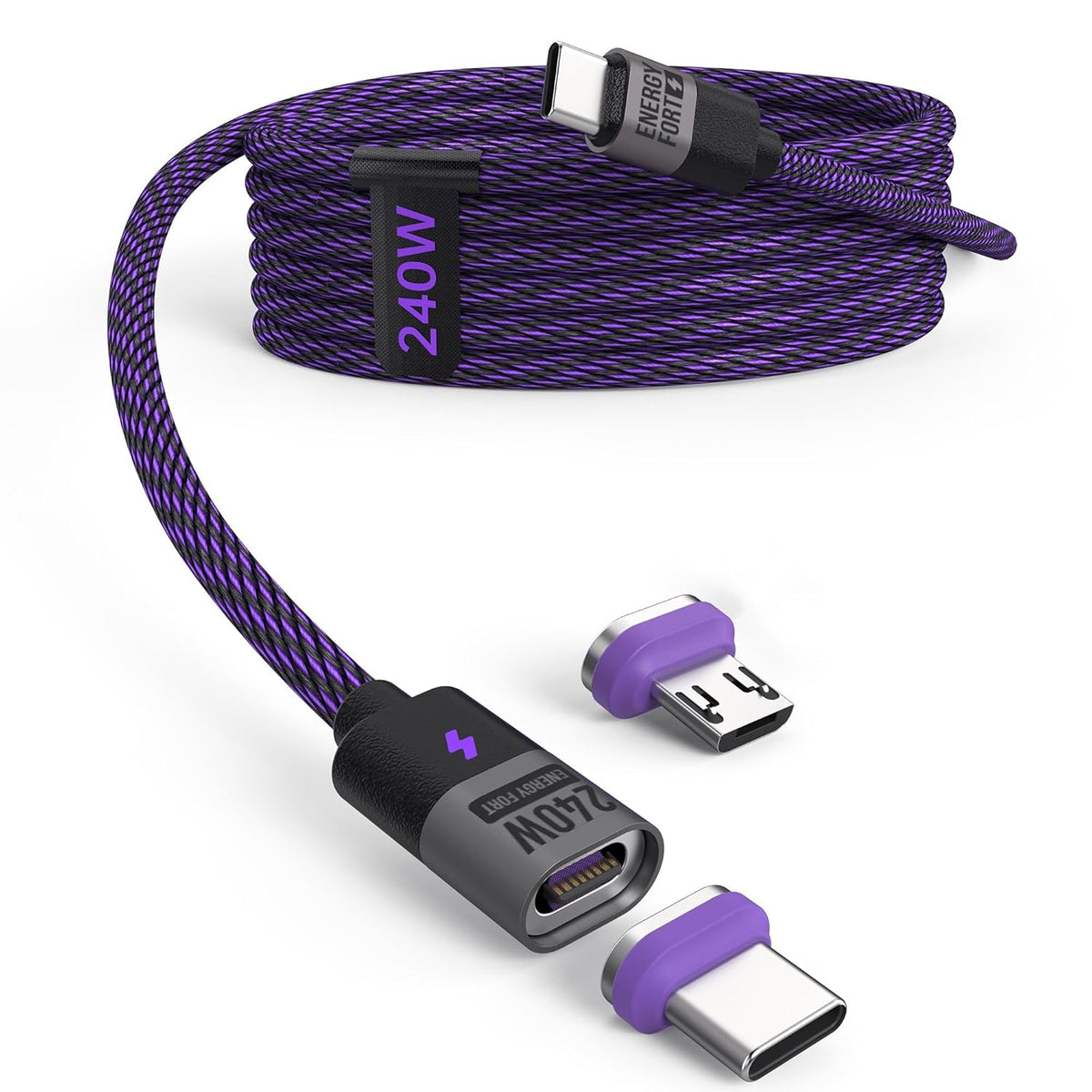 240W USB C to USB C Charger Cable, 48V 5A Magnetic Charging Cable 5.9ft, Fast Charging for Galaxy, iPhone