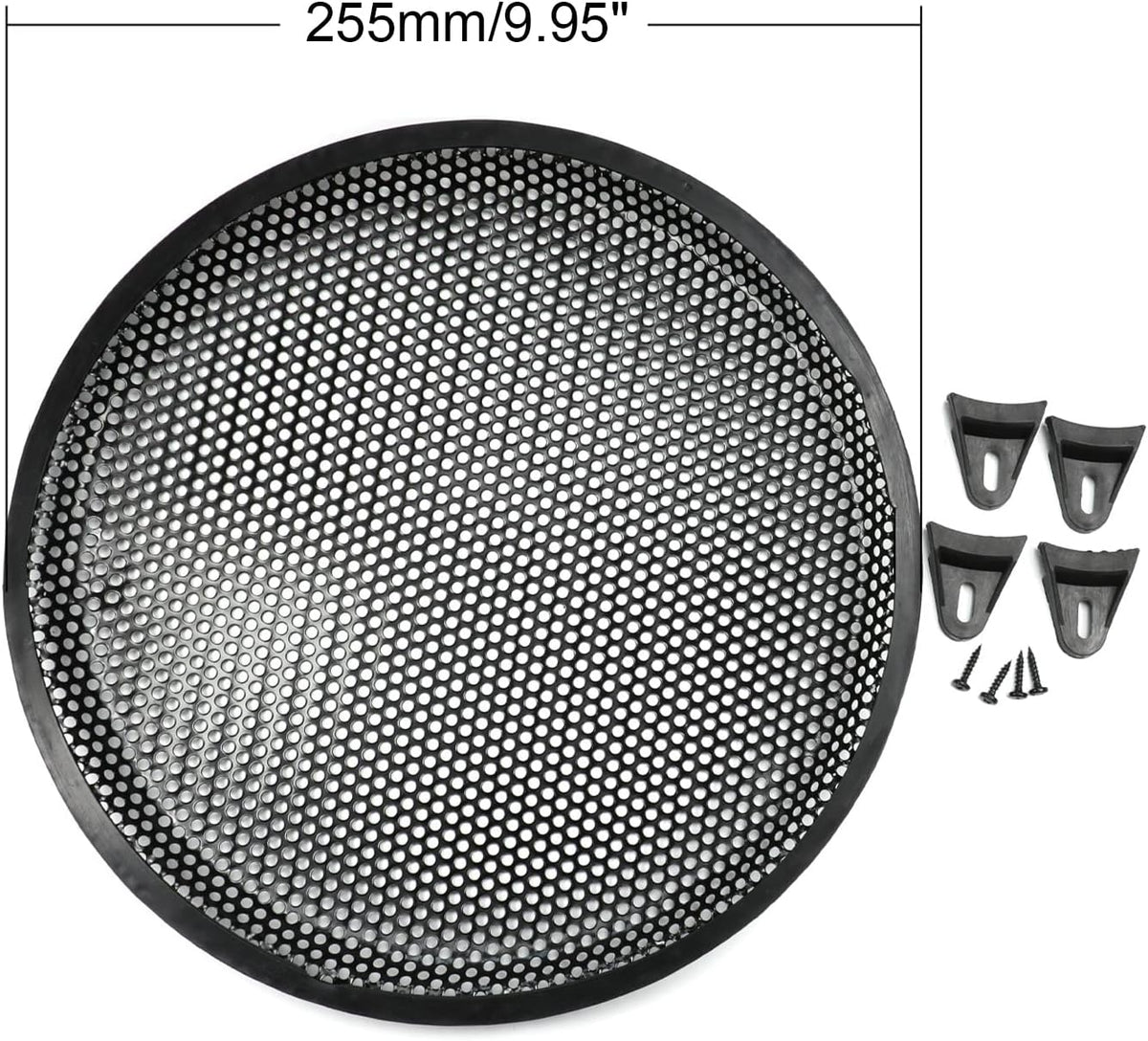 Fielect 4Pcs Black 10 inch Speaker Grill Cover - SubWoofer Grille Speaker Covers Waffle Grill Cover Guard Protector