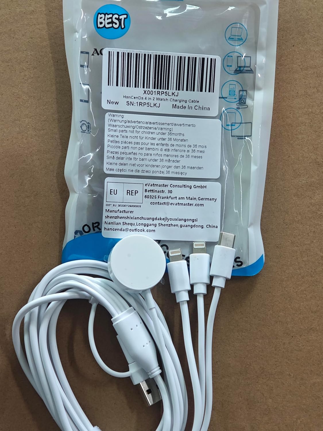 4 in 2 Apple Watch Charger, USB C Apple Watch Charger Cable for Apple Watch/iPhone, Watch Magnetic Charging Cord for iWatch Series SE/8/7/6/5/4/3/2 - Wireless Travel Watch Charger AirPods&iPad-6FT