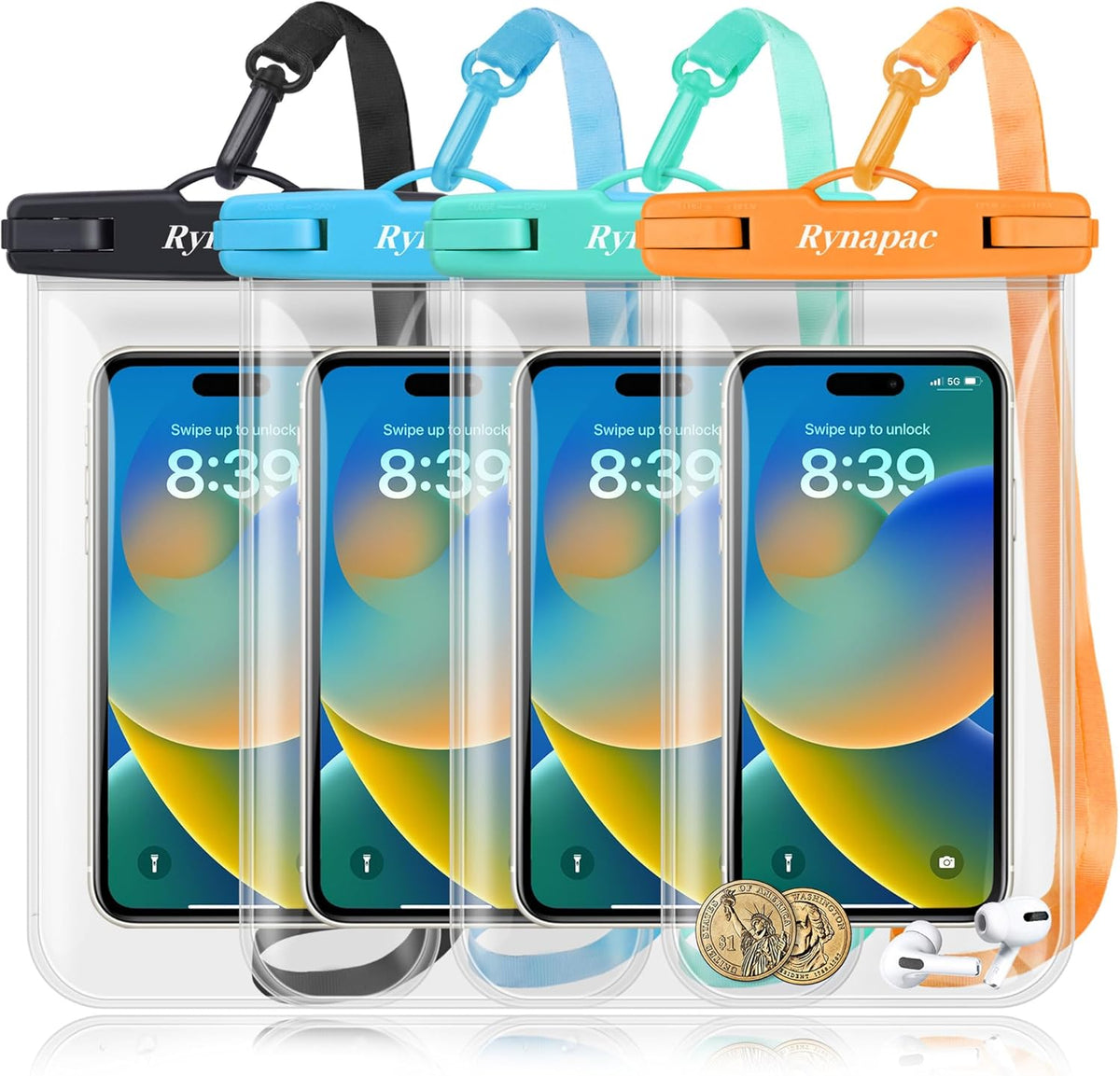 Waterproof Phone Pouch Bag - 8.5in Water Proof Cell Phone Case for Beach Travel Must Haves, Waterproof Phone Holder with Lanyard for iPhone 16 15 Pro Max Galaxy S24 Ultra Pixel 8 Pro,Cruise Essentials