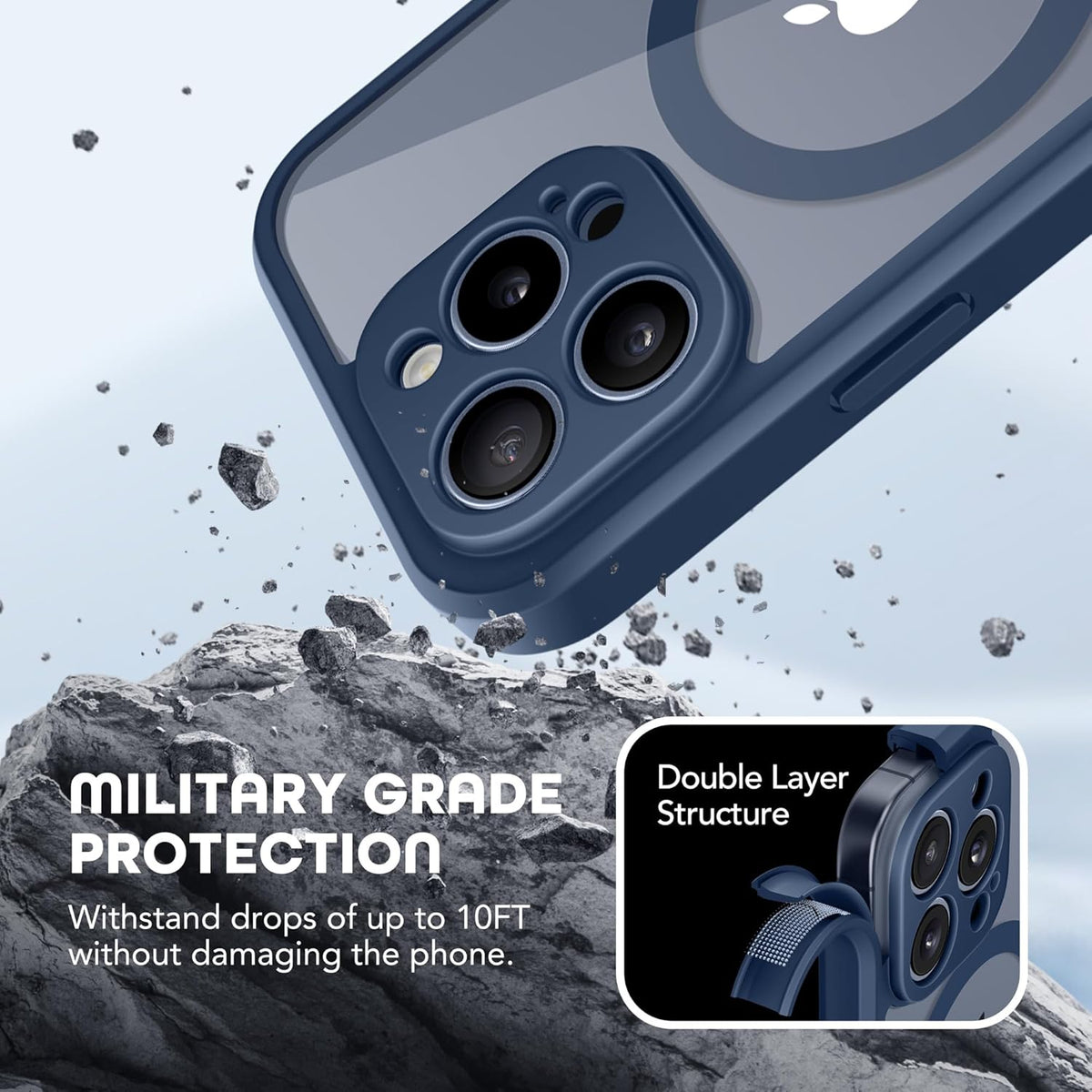 TIESZEN iPhone 15 Pro Case, Magnetic, [Compatible with Magsafe], Built-in 9H Tempered & Privacy Screen Protectors,