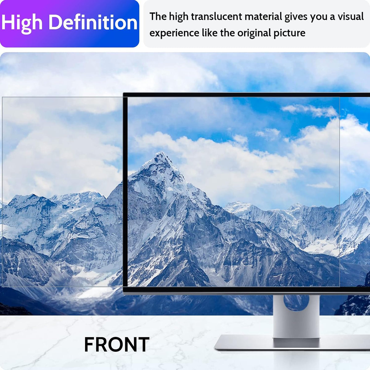 Computer Privacy Screen 24 Inch for 16:9 Widescreen Monitor, Removable 24inch Anti Blue Light Anti Glare Monitor Privacy Filter Shield (20 15/16" x 11 13/16")
