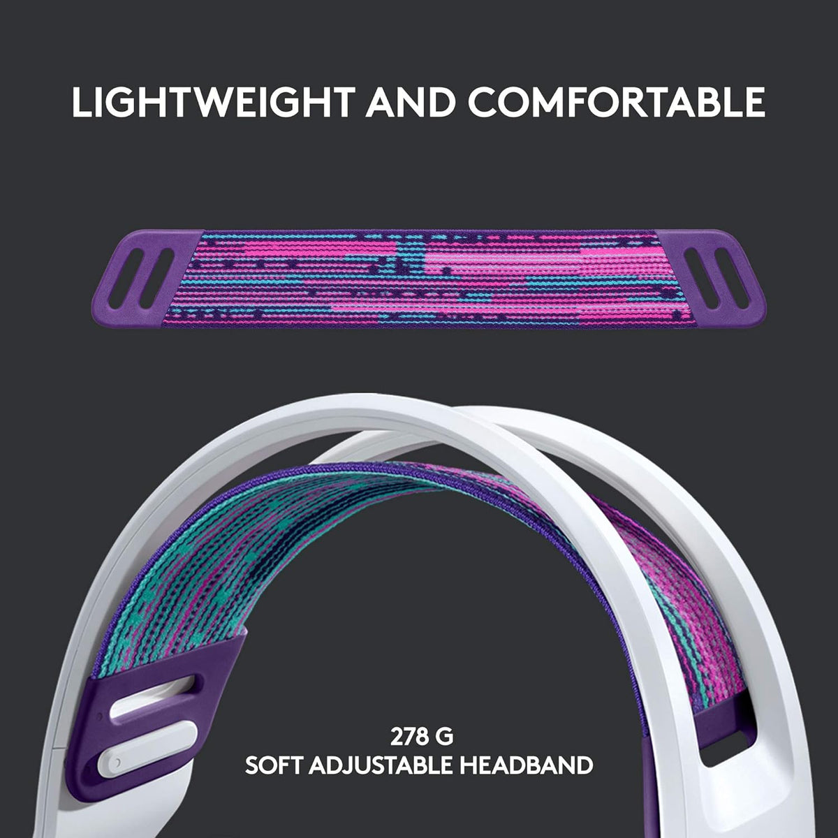 Logitech G733 Lightspeed Wireless Gaming Headset + Litra Beam LX Premium Dual-Sided RGB LED Streaming Key Light - White