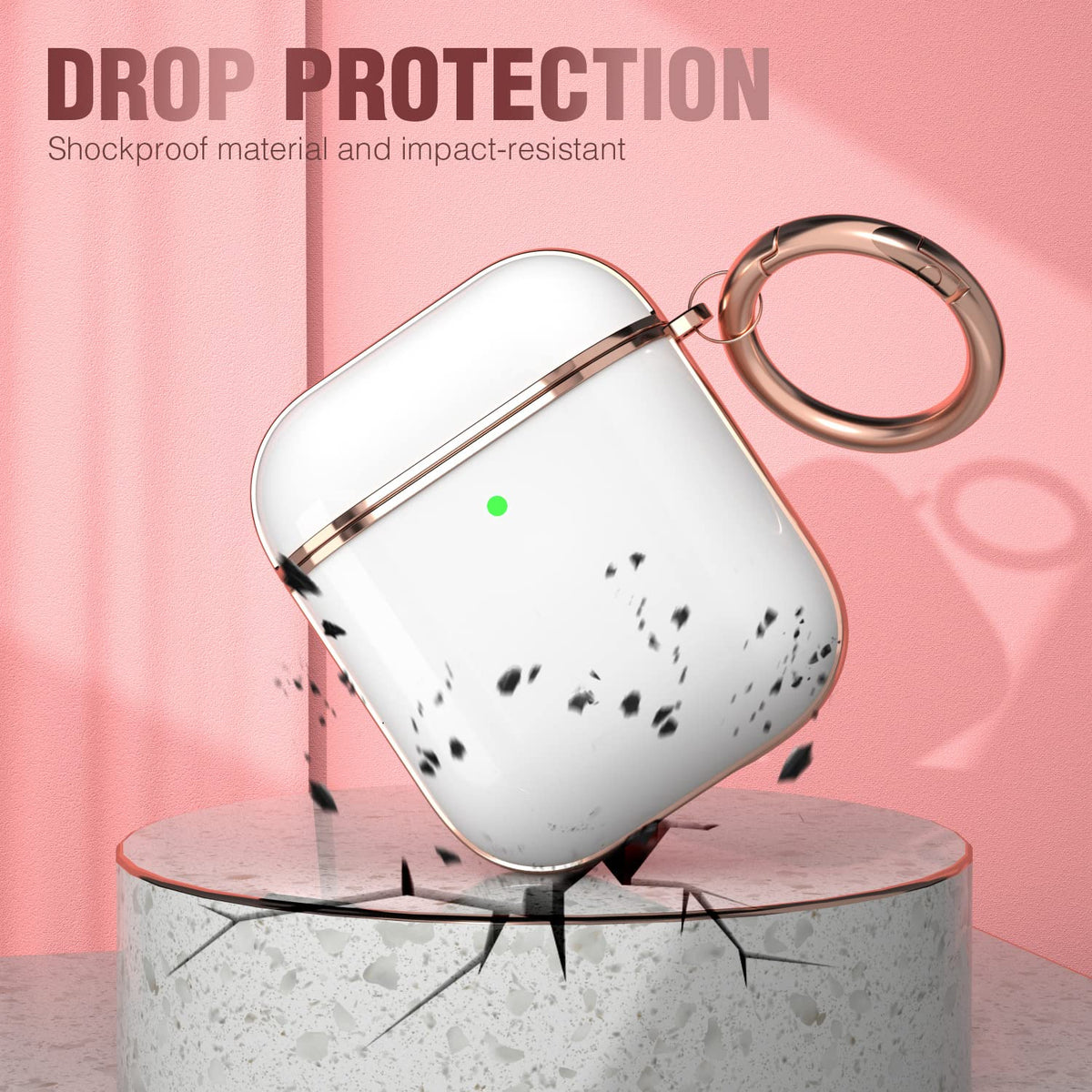 Maxjoy for AirPods Case, Cute AirPod Case Protective Hard AirPod 2 Cover for Women Men with Keychain for AirPods 2nd 1st Generation Charging Cover