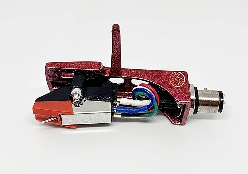 Maglite Red Headshell, Mount, Cartridge and Stylus, Elliptical Needle for Turntables