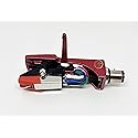 Maglite Red Headshell, Mount, Cartridge and Stylus, Elliptical Needle for Turntables