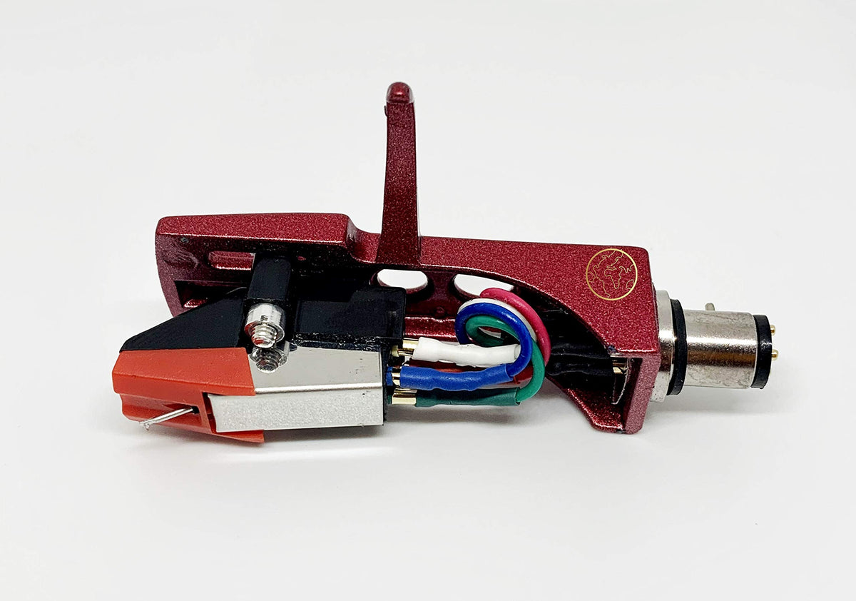 Maglite Red Headshell, Mount, Cartridge and Stylus, Elliptical Needle for Turntables