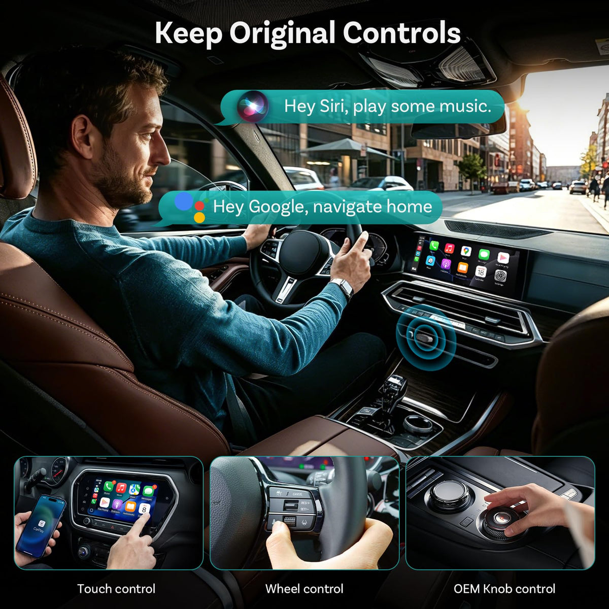 OTTOCAST Mini Nova 2-in-1 Wireless CarPlay & Android Auto Adapter, Plug & Play Convert Wired to Wireless, Fast Auto Connect, Mini USB Design