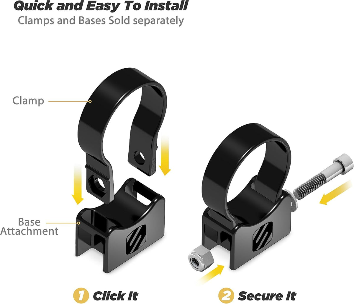 SCOSCHE PSC21006 BaseClamp 1.5” Tube Clamp for ATV's, UTV's, and Side x Sides