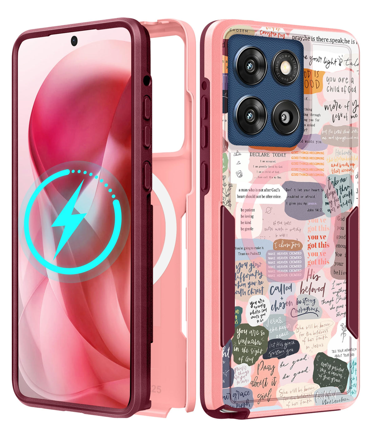 Lisevo For Moto G Stylus 2025 Case - Compatible With Magsafe Women Cute Girls Magnetic Phone Cover Girly Kawaii Unique Pretty He