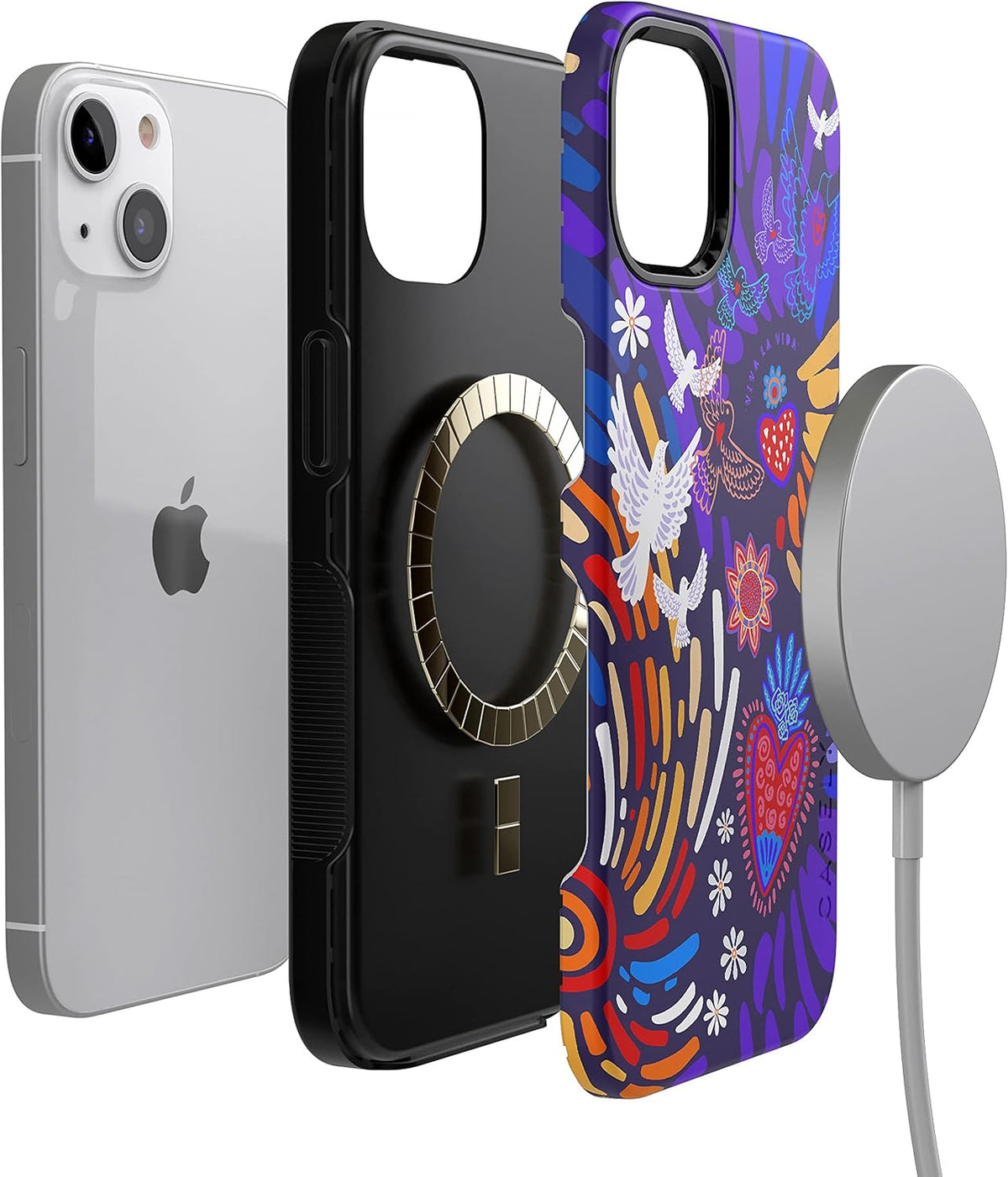 Casely iPhone 14 Case | Viva La Vida | Frida Kahlo Collage | Compatible with MagSafe