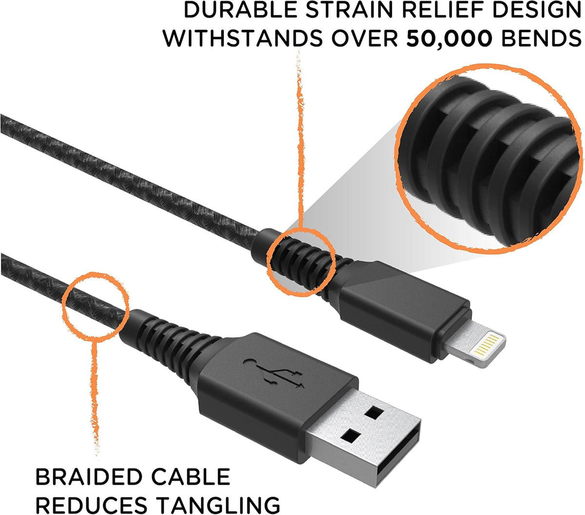EcoSurvivor 8 ft Lightning Cable, USB-A to Lightning Connector, Apple MFi Certified, Compatible with iPhone 12/11/Xs