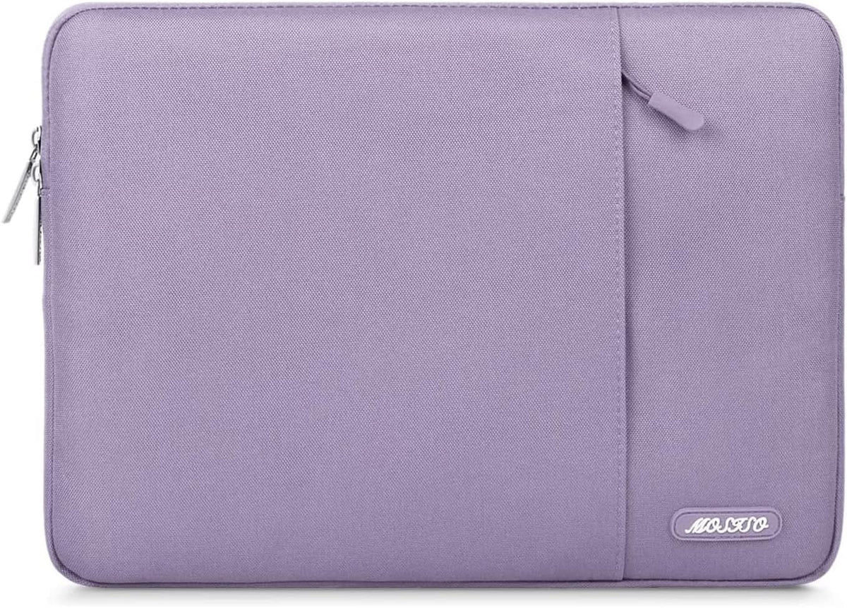 MOSISO Laptop Case 13.3 inch, 13-13.3 inch Laptop Sleeve Compatible with MacBook Air/Pro 13 / Pro 14, HP Dell ASUS Lenovo Notebook, Polyester Vertical Computer Sleeve Bag with Pocket, Purple