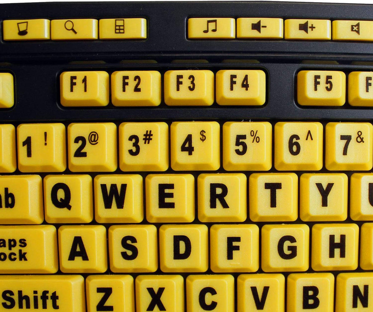 EasyTouch 132 Multimedia Desktop Keyboard, Black - Adesso AKB-132UY, Florescent Yellow