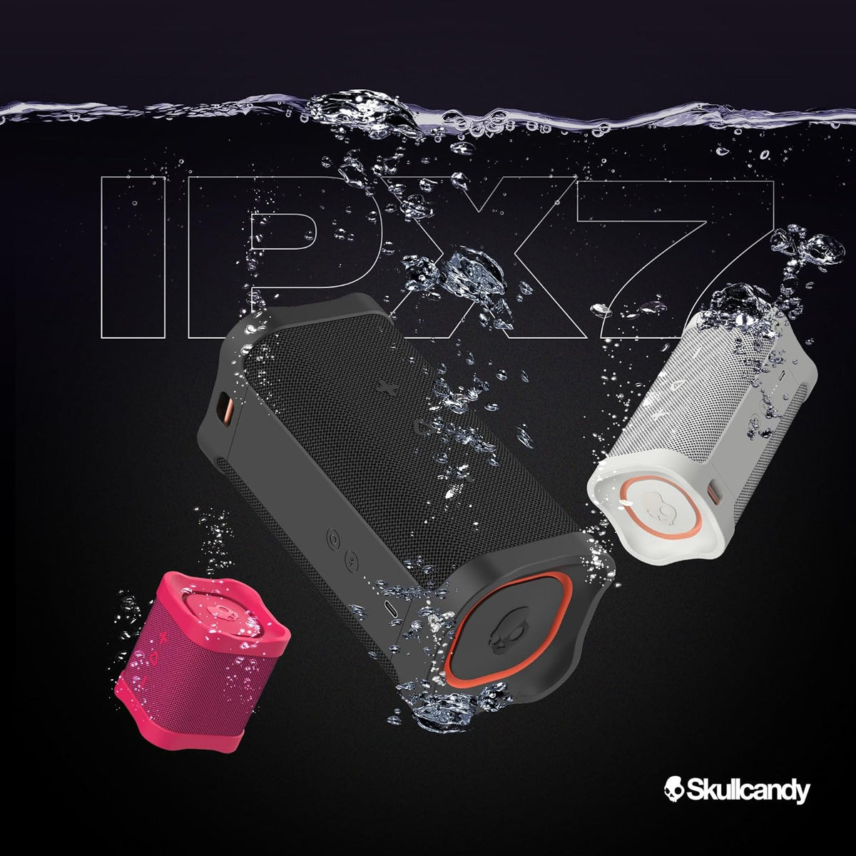 Skullcandy Terrain Mini Wireless Bluetooth Speaker, IPX7 Waterproof Portable Speaker with Dual Custom Passive
